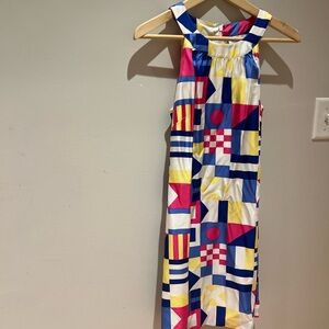 Vineyard Vines Sleeveless sheath Nautical Flag silk dress size 0.  Never worn